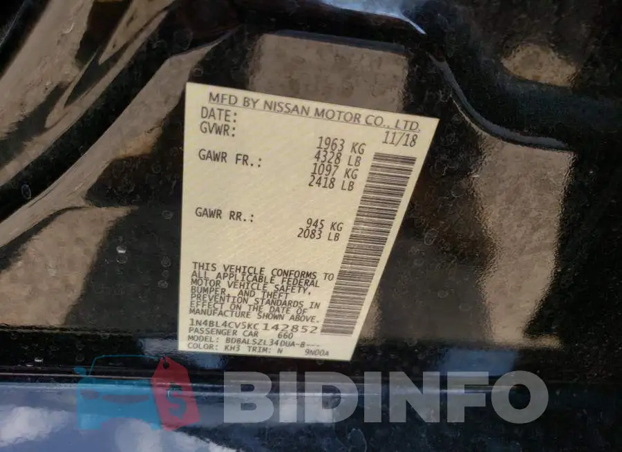 1N4BL4CV5KC142852 Photo# 13