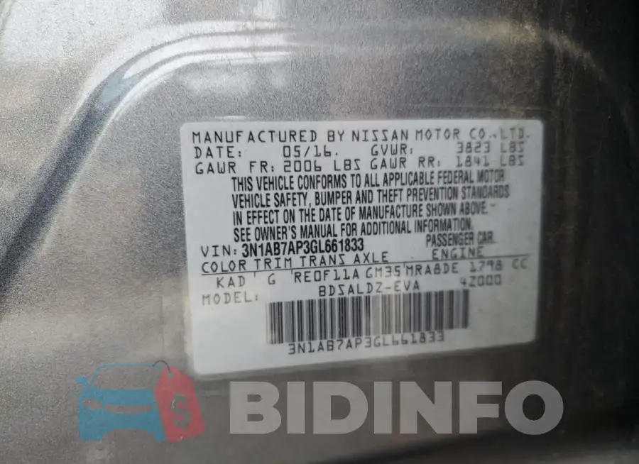 3N1AB7AP3GL661833 Photo# 12