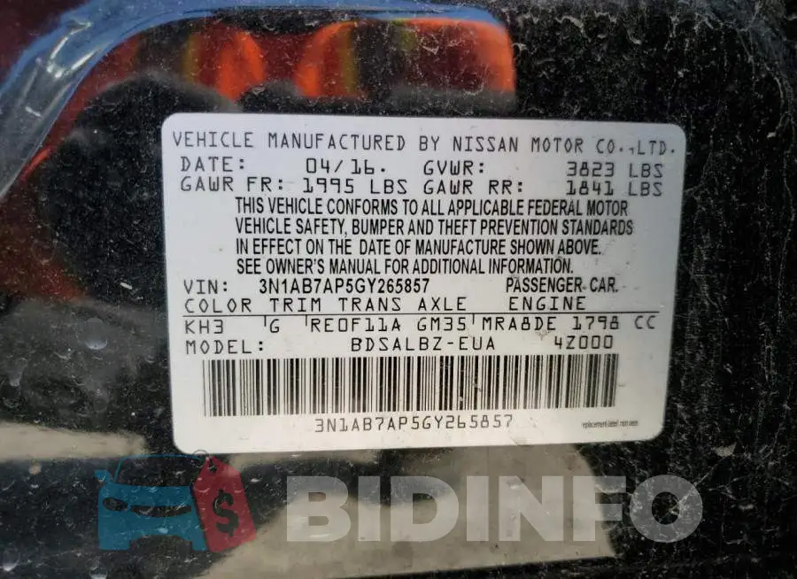 3N1AB7AP5GY265857 Photo# 12