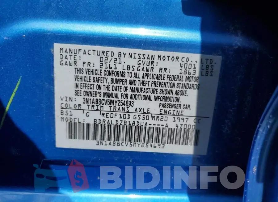 3N1AB8CV5MY254693 Photo# 12