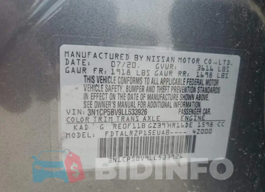3N1CP5BV9LL533926 Photo# 13