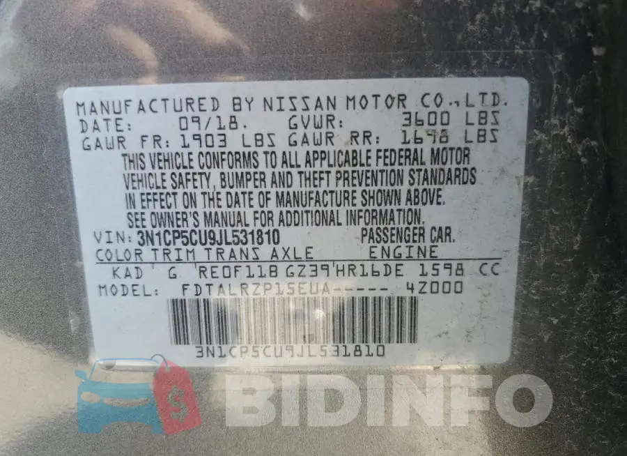 3N1CP5CU9JL531810 Photo# 13