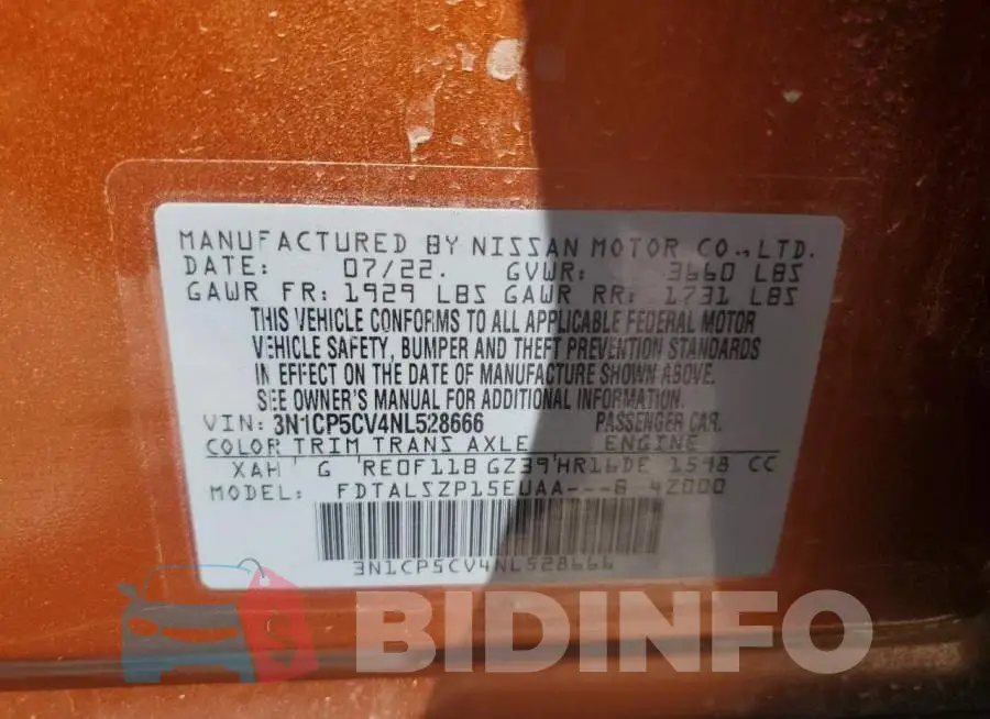 3N1CP5CV4NL528666 Photo# 13
