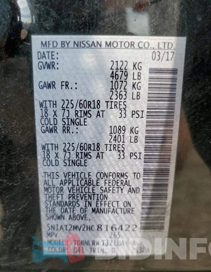 5N1AT2MV2HC816422 Photo# 14