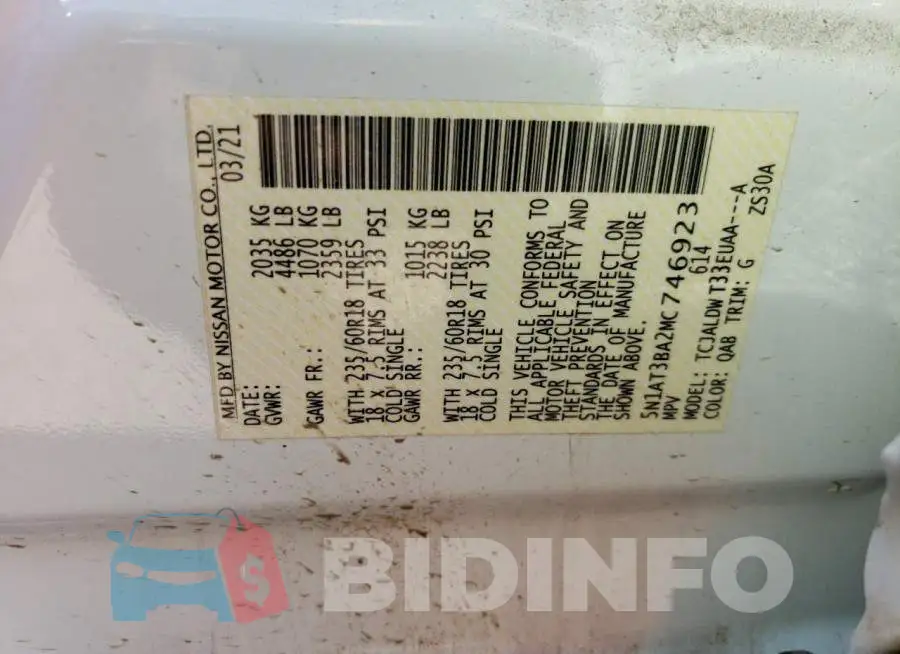 5N1AT3BA2MC746923 Photo# 13