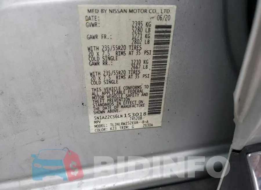 5N1AZ2CS6LN153018 Photo# 13