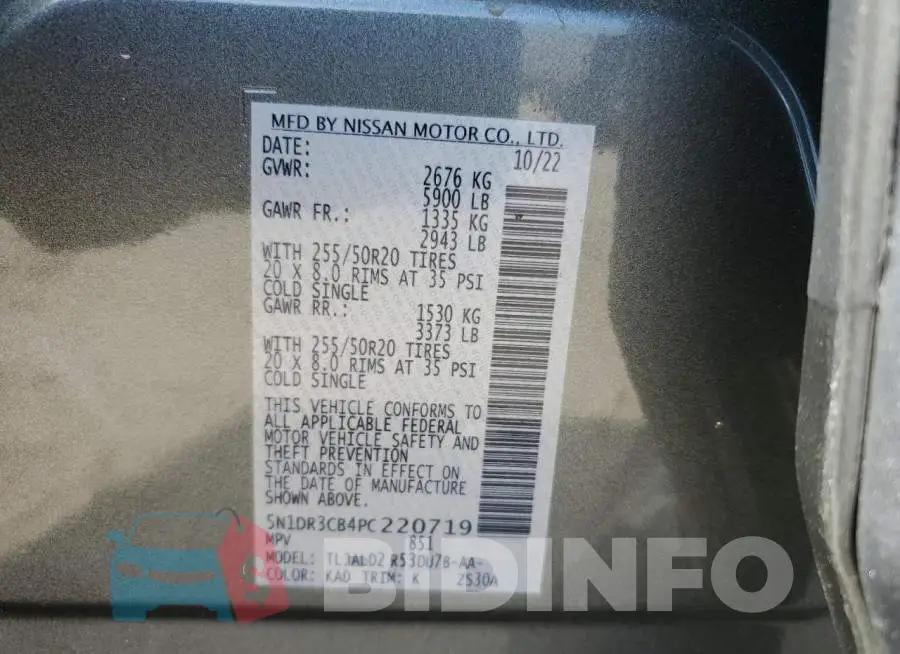 5N1DR3CB4PC220719 Photo# 12