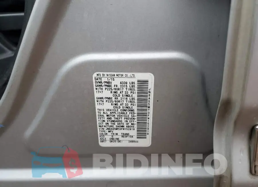 JN8AS5MT0FW152919 Photo# 12