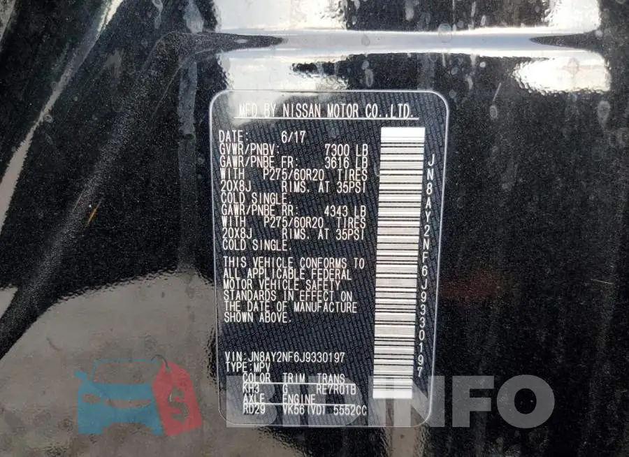 JN8AY2NF6J9330197 Photo# 14