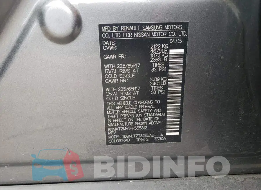 KNMAT2MV1FP555312 Photo# 12