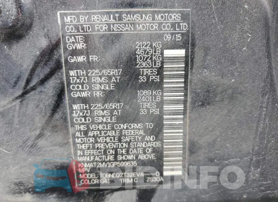 KNMAT2MV1GP599635 Photo# 12