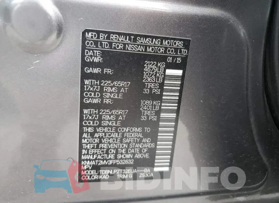 KNMAT2MV3FP532632 Photo# 13