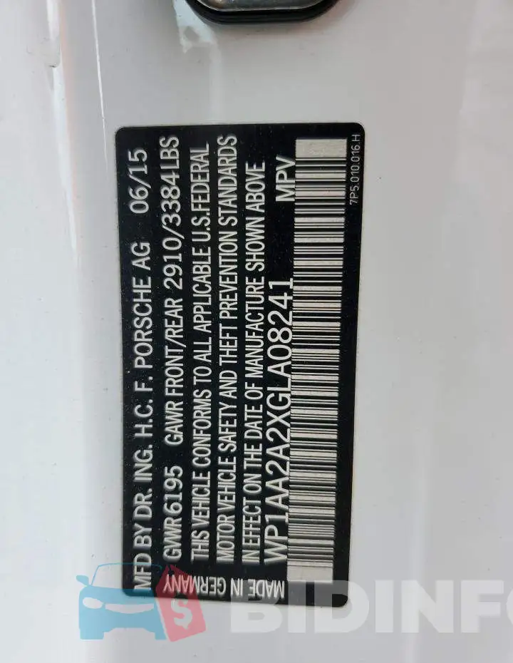 WP1AA2A2XGLA08241 Photo# 13