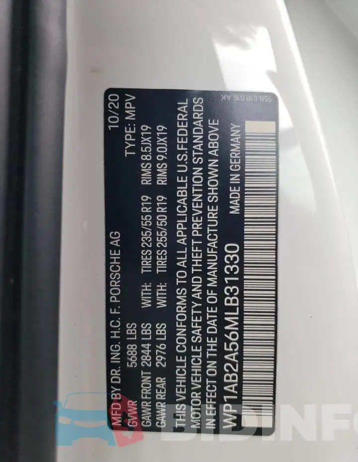 WP1AB2A56MLB31330 Photo# 13