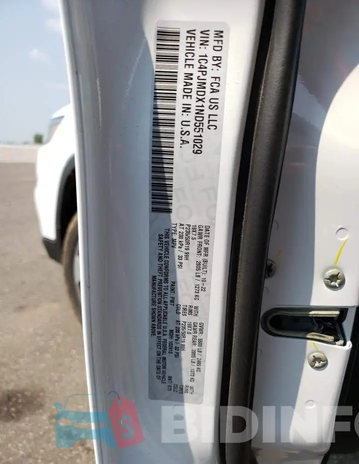 1C4PJMDX1ND551029 Photo# 13