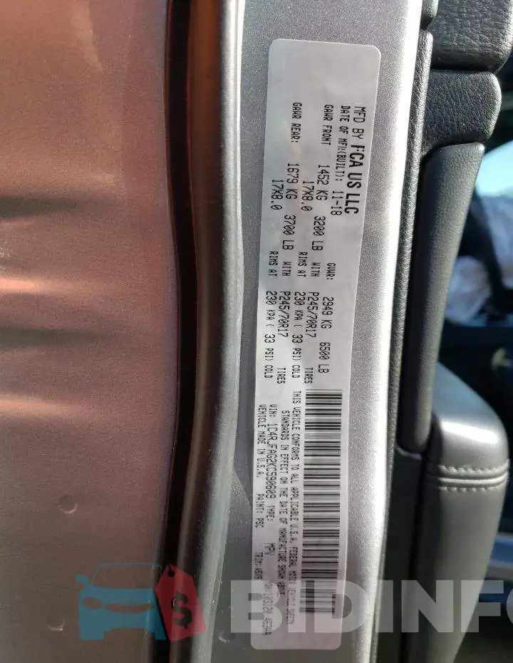1C4RJFAG2KC590609 Photo# 13