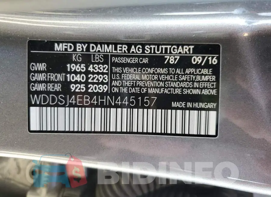 WDDSJ4EB4HN445157 Photo# 12