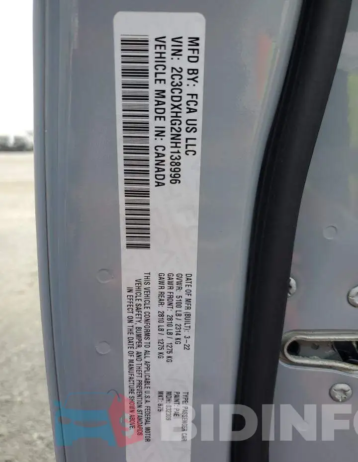 2C3CDXHG2NH138996 Photo# 12