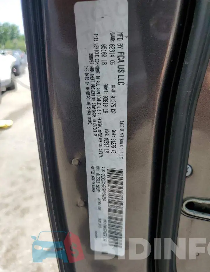 2C3CDXHG3GH194254 Photo# 12
