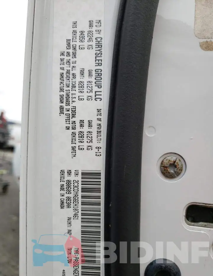 2C3CDYAG6EH107461 Photo# 12