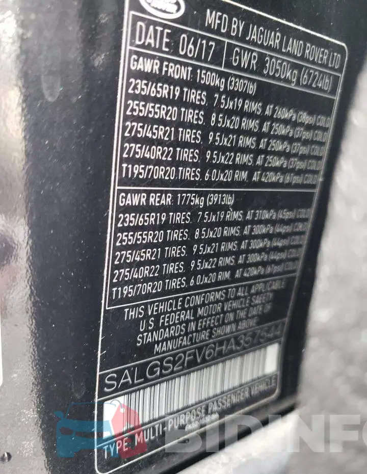SALGS2FV6HA357544 Photo# 13