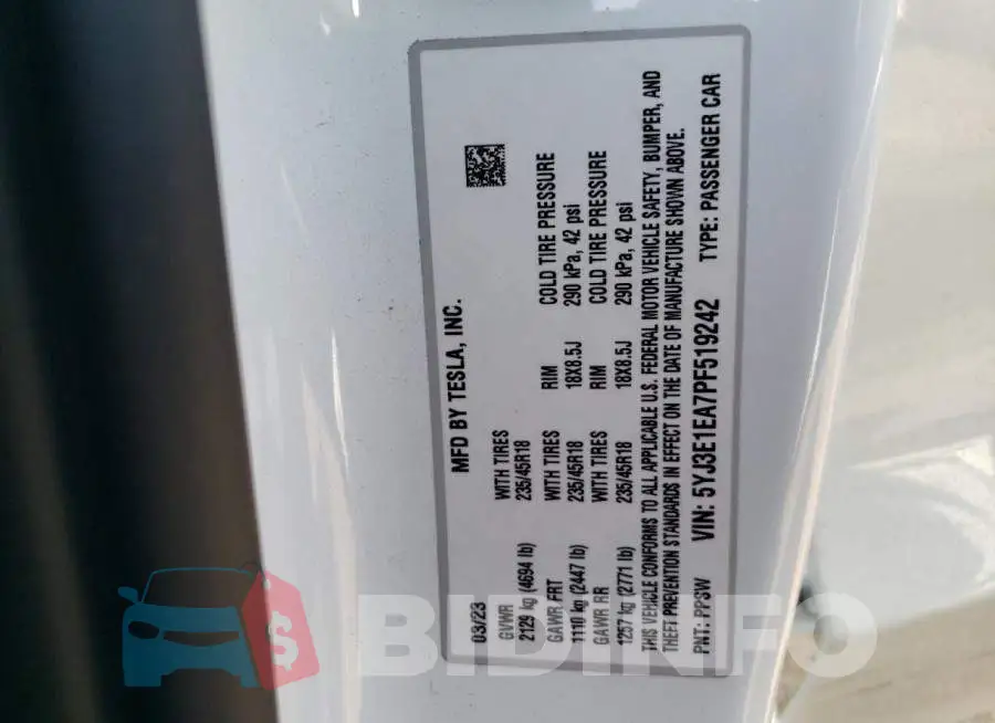 5YJ3E1EA7PF519242 Photo# 12
