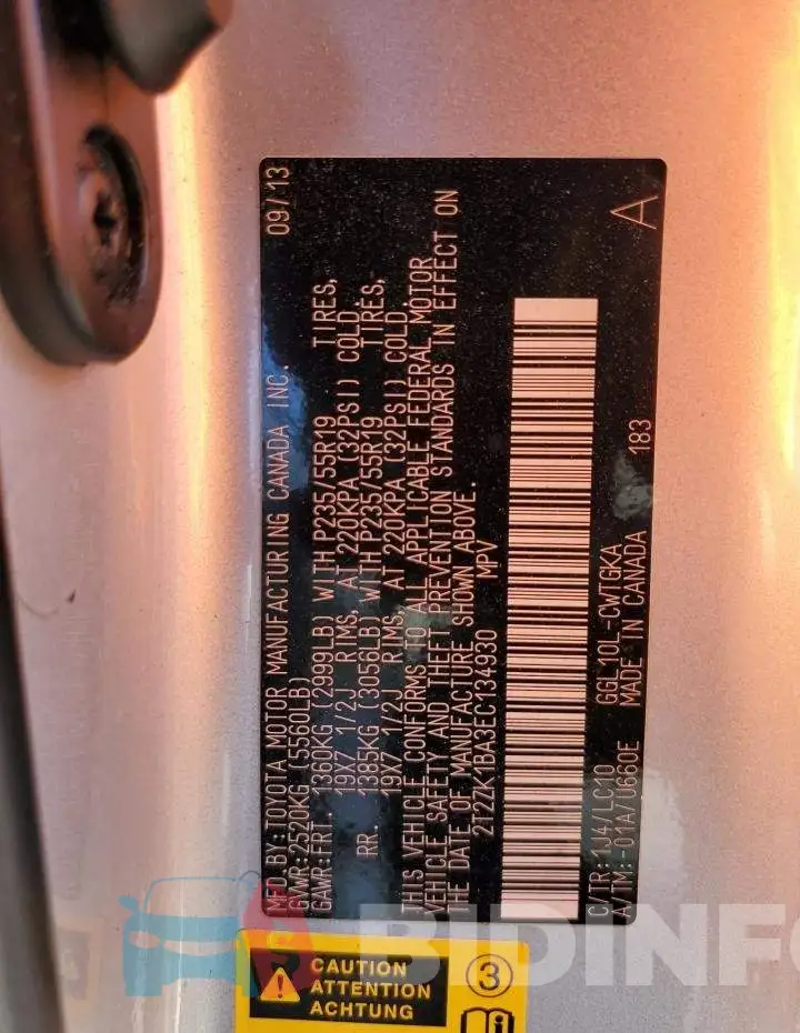 2T2ZK1BA3EC134930 Photo# 13