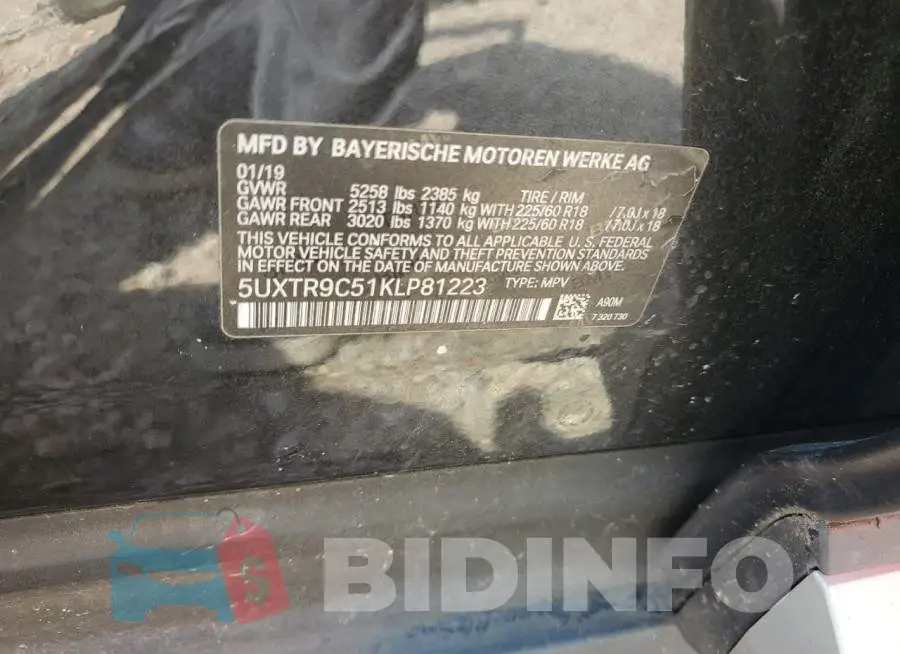 5UXTR9C51KLP81223 Photo# 13