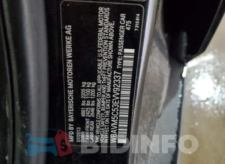 WBAVM5C53EVV92337 Photo# 13