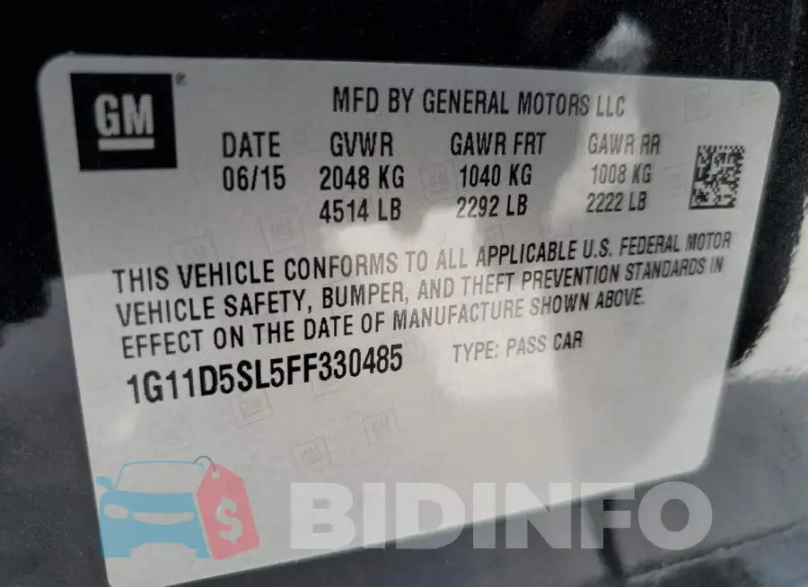 1G11D5SL5FF330485 Photo# 12