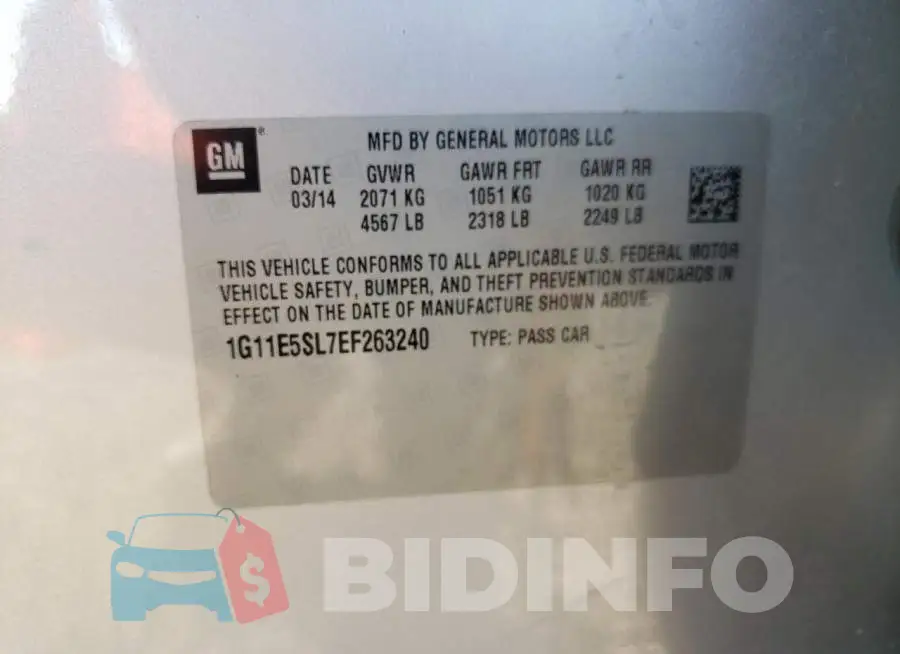 1G11E5SL7EF263240 Photo# 13