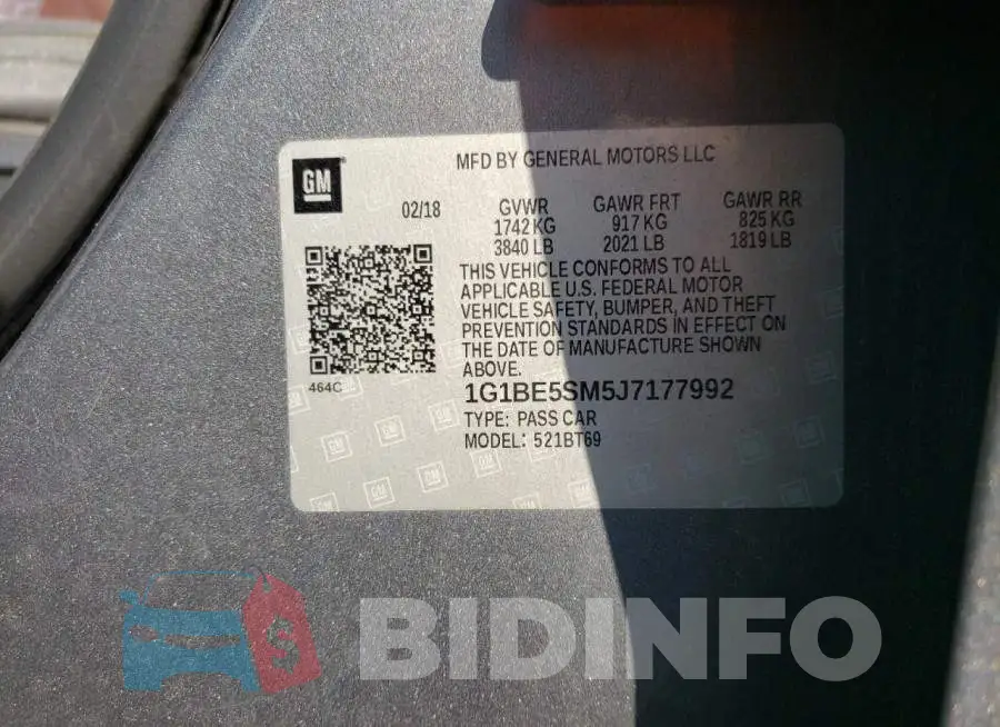 1G1BE5SM5J7177992 Photo# 12