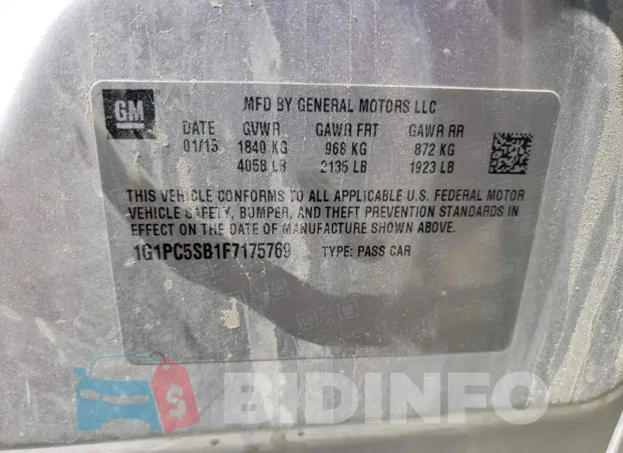 1G1PC5SB1F7175769 Photo# 12