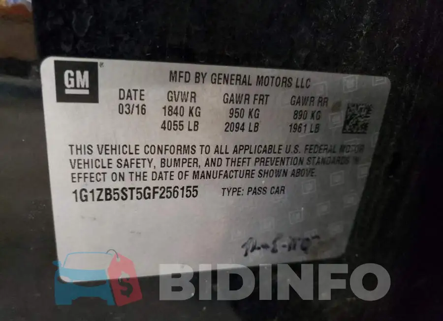 1G1ZB5ST5GF256155 Photo# 12