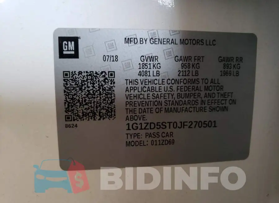 1G1ZD5ST0JF270501 Photo# 12