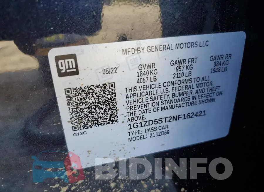 1G1ZD5ST2NF162421 Photo# 12