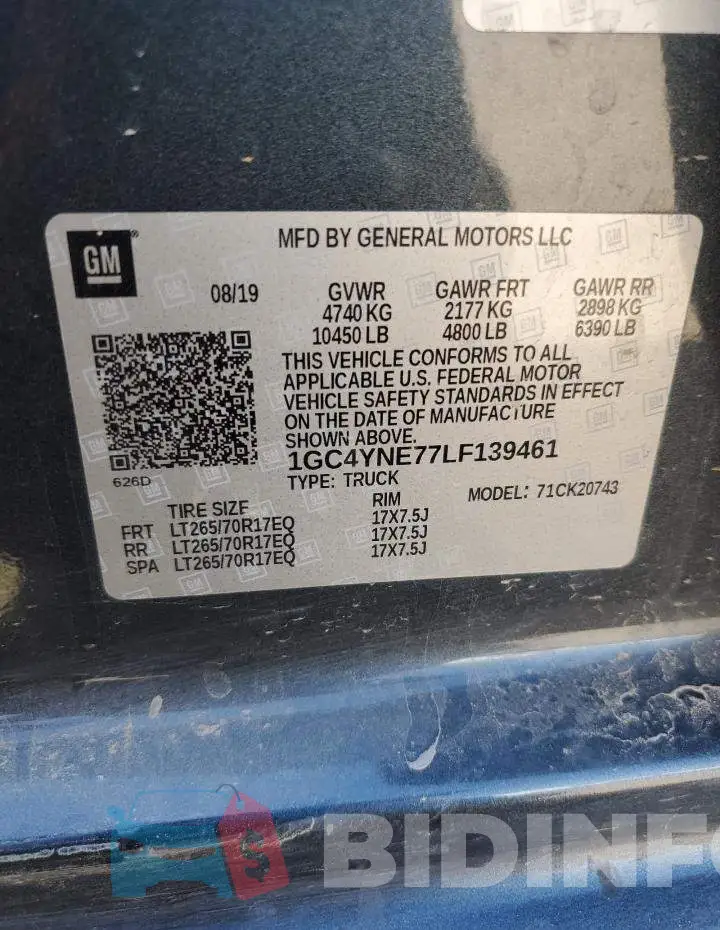 1GC4YNE77LF139461 Photo# 12