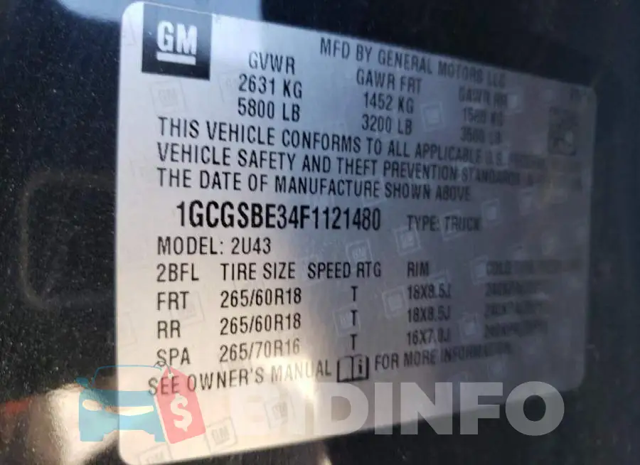 1GCGSBE34F1121480 Photo# 13