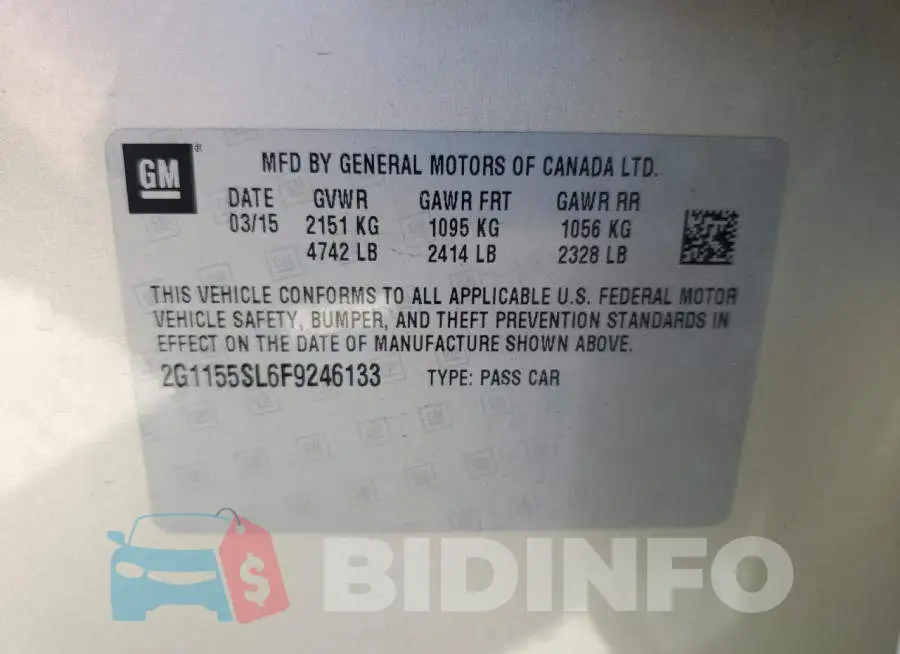 2G1155SL6F9246133 Photo# 12