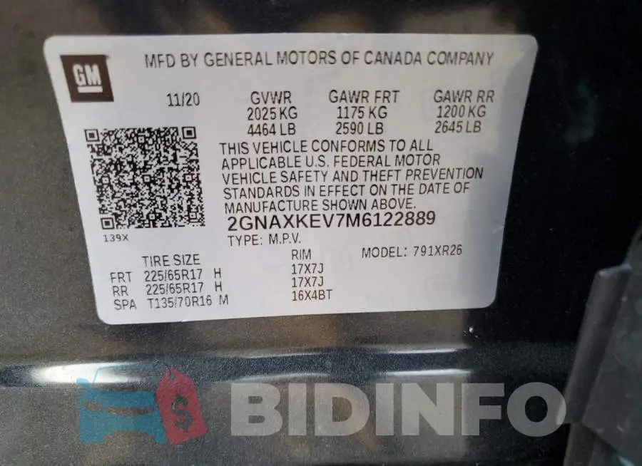 2GNAXKEV7M6122889 Photo# 13