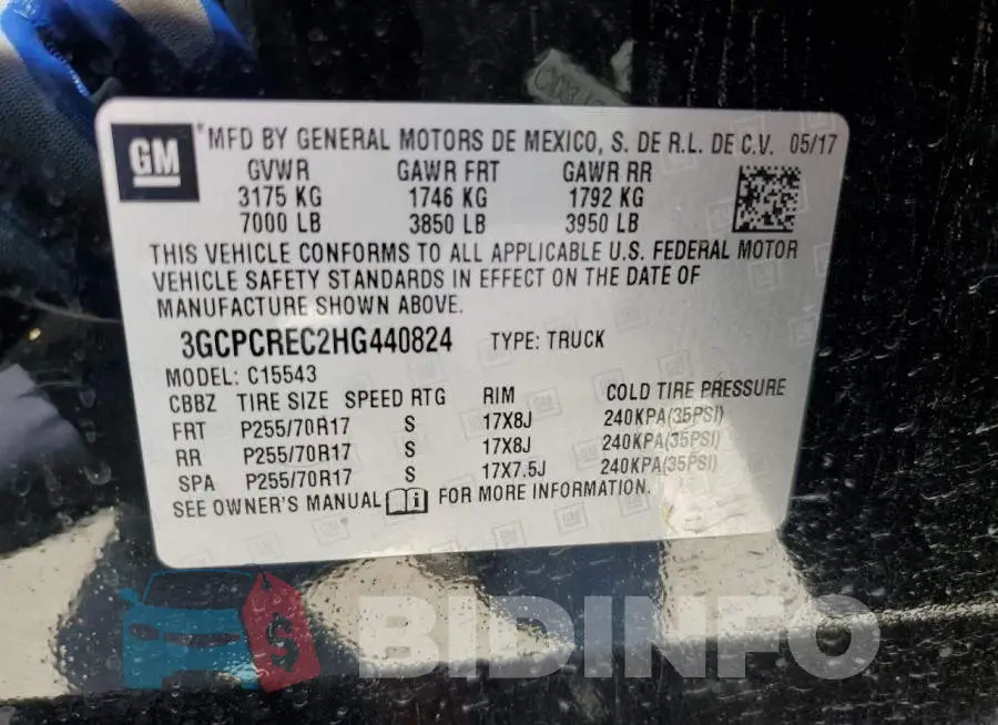 3GCPCREC2HG440824 Photo# 13