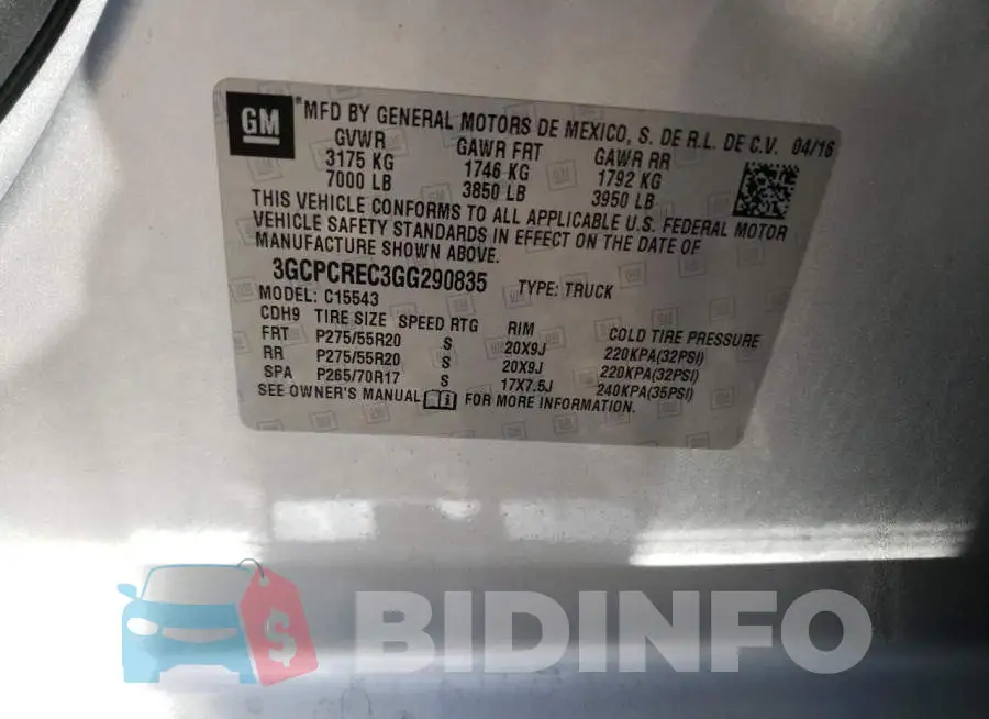 3GCPCREC3GG290835 Photo# 12