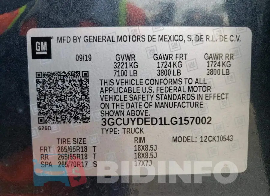 3GCUYDED1LG157002 Photo# 12