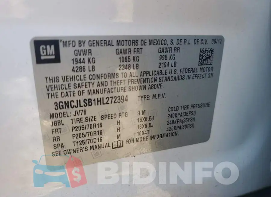 3GNCJLSB1HL272394 Photo# 12
