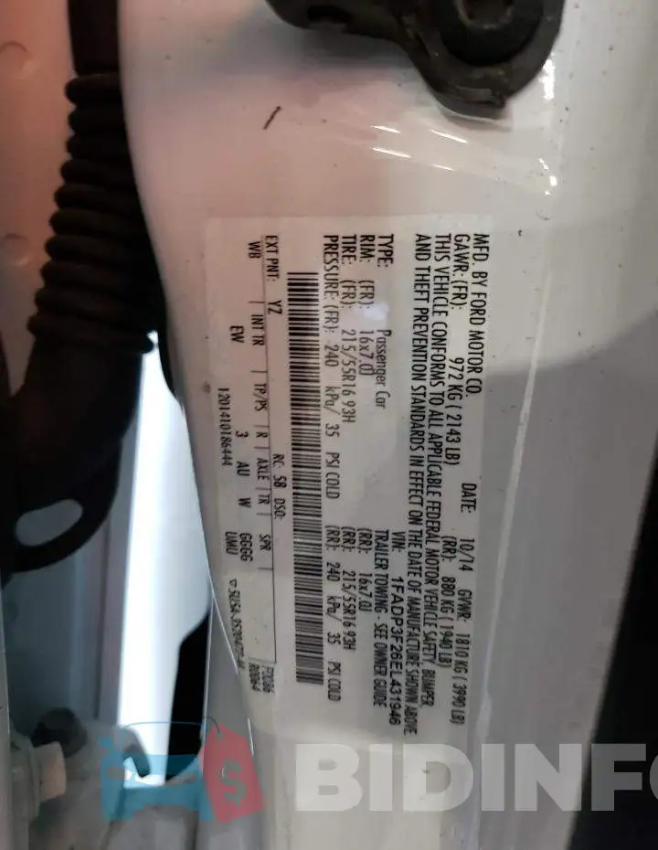 1FADP3F26EL431946 Photo# 12
