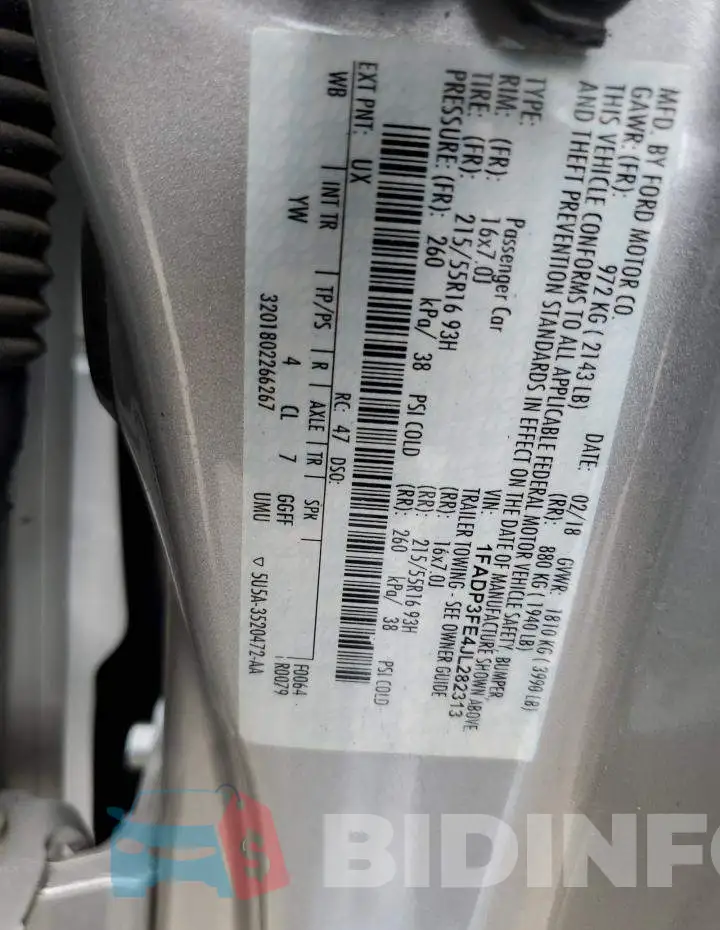 1FADP3FE4JL282313 Photo# 13