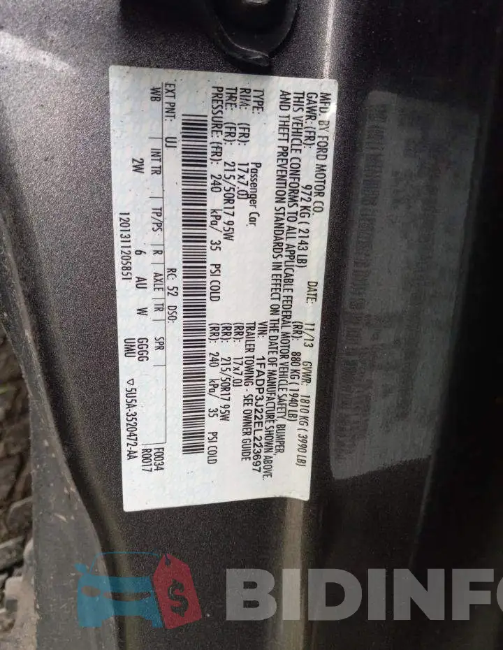 1FADP3J22EL223697 Photo# 13