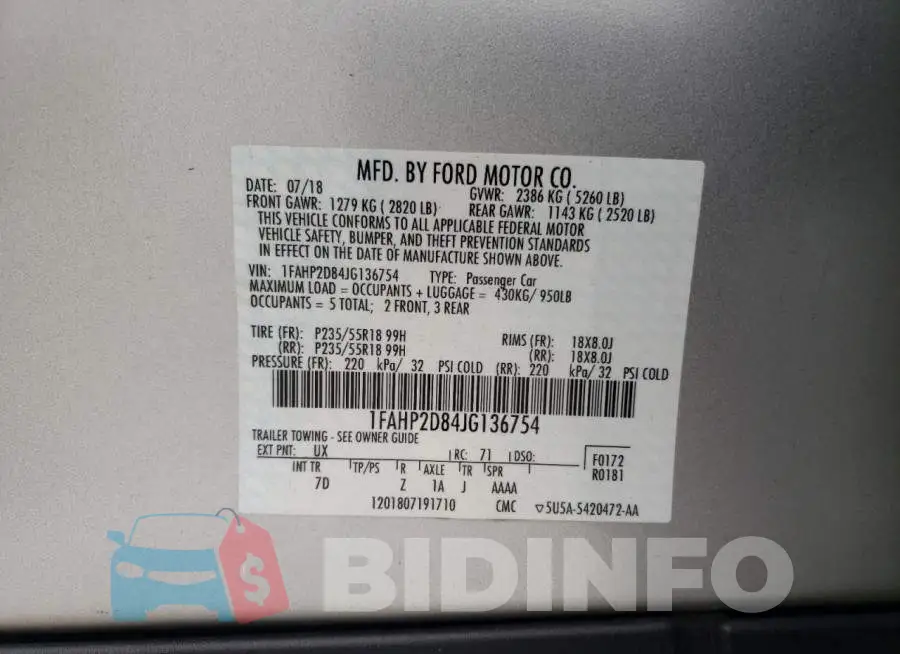 1FAHP2D84JG136754 Photo# 12