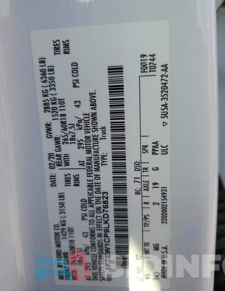 1FTEW1CP9LKD76823 Photo# 12