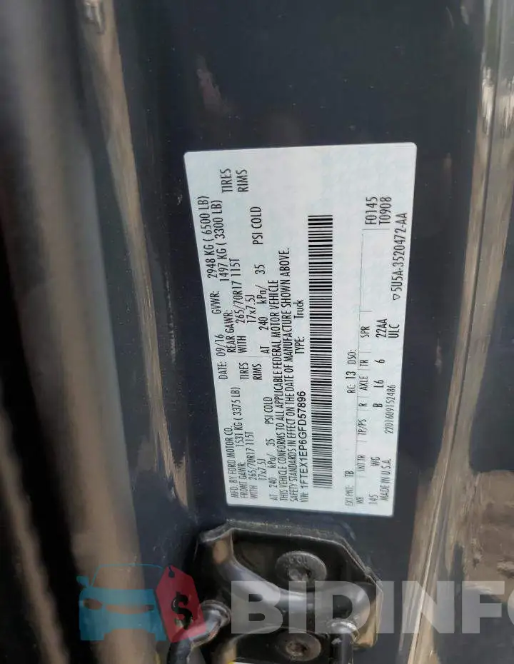 1FTEX1EP6GFD57896 Photo# 12